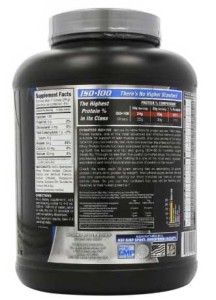 Dymatize Nutrition ISO 100 Whey Protein Powder label